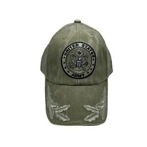 EAGLE CREST United States US Army Text Baseball Green Black hat